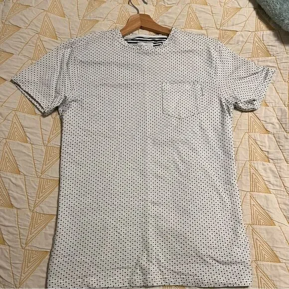 ⭐️MUST GO free ship! Peter Werth Men’s Bridger Tee - Textured White + Navy Small - Picture 10 of 13